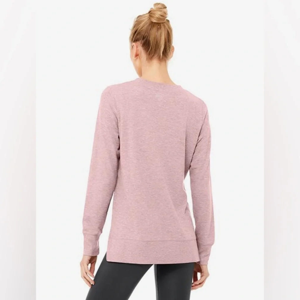 NWOT Alo Yoga Glimpse Split‎ Side Hem Long Sleeve Dusted Plum Heather Size Small